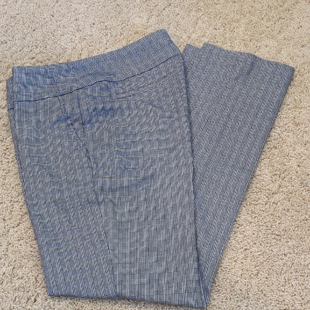 Hilary Radley Black and White Checkered Ankle Pants M